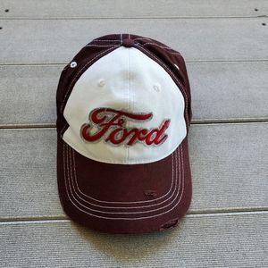 Ford Logo Embroidered Brown Strapback Hat